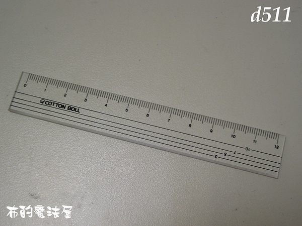 【布的魔法屋】日本進口d511-cotton boll黑色隨身12cm縫份尺.定規尺(拼布工具/拼布尺/製圖尺) 